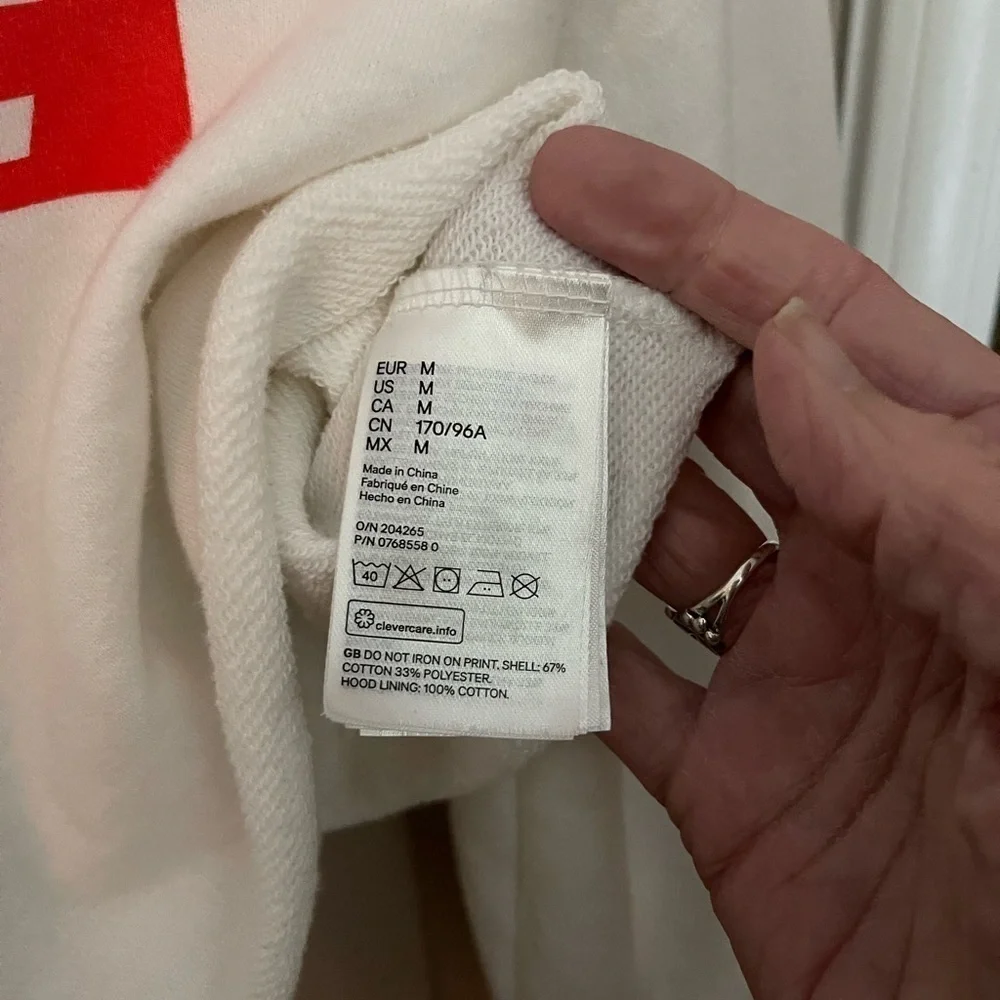 H&M Divided Rainbow Love Cropped Fleece Hoodie NWOT - Picture 8 of 8